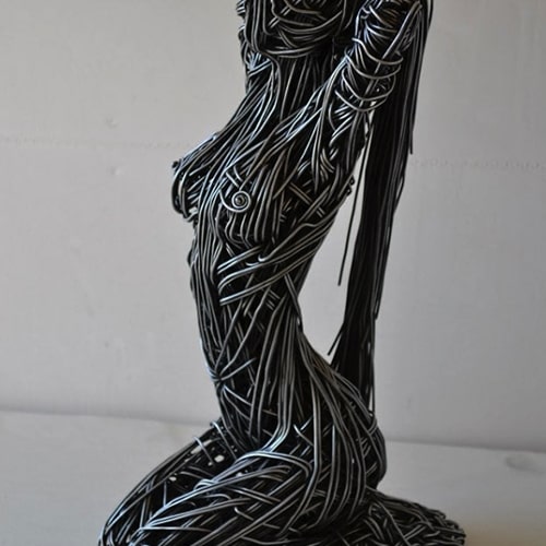 Сохраненное арт-изделие из металлолома, художественный лом олицетворяет - дева